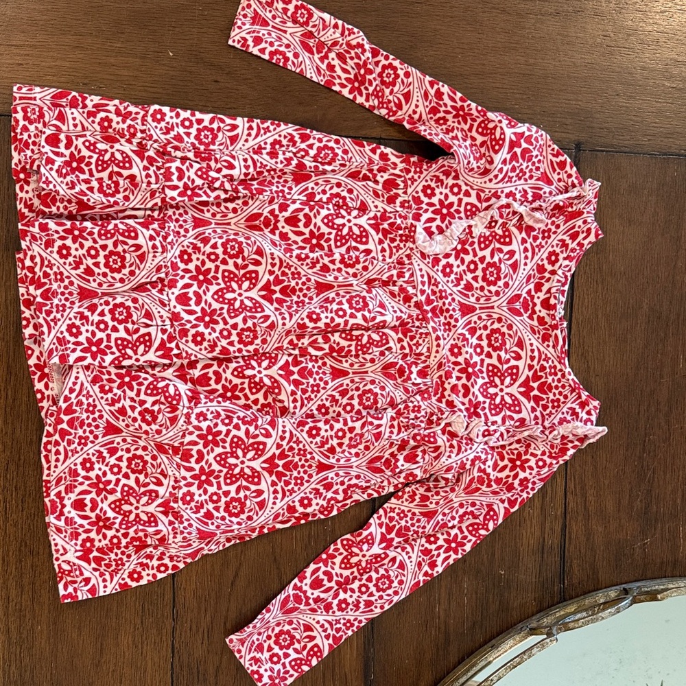Mini Boden Red and White Floral Dress